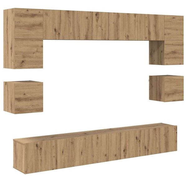 TV szekrény garnitúra 8 pcs kézműves tölgy 100 x 30 x 30 cm