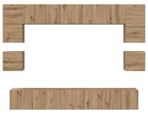 TV szekrény garnitúra 8 pcs kézműves tölgy 100 x 30 x 30 cm