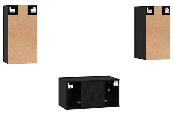 TV szekrény garnitúra 3 pcs Musta tammi 60 x 30 x 30 cm Faanyag