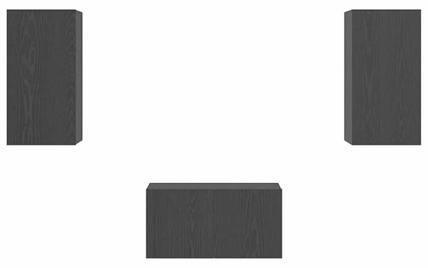 TV szekrény garnitúra 3 pcs Musta tammi 60 x 30 x 30 cm Faanyag