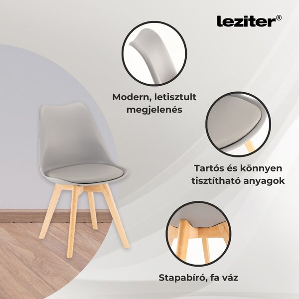 Velon 4+1 étkező garnitúra fehér-szürke