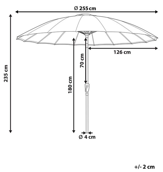 Napernyő 255 cm BAIA Világosszürke
