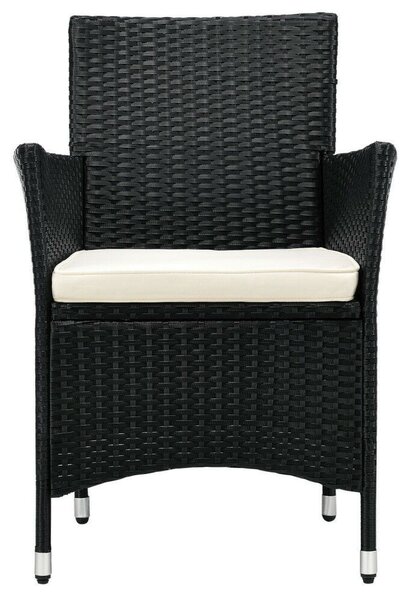 Bayamo polyrattan balkonszett kávézó szett 2 személyes fekete-krém 200192