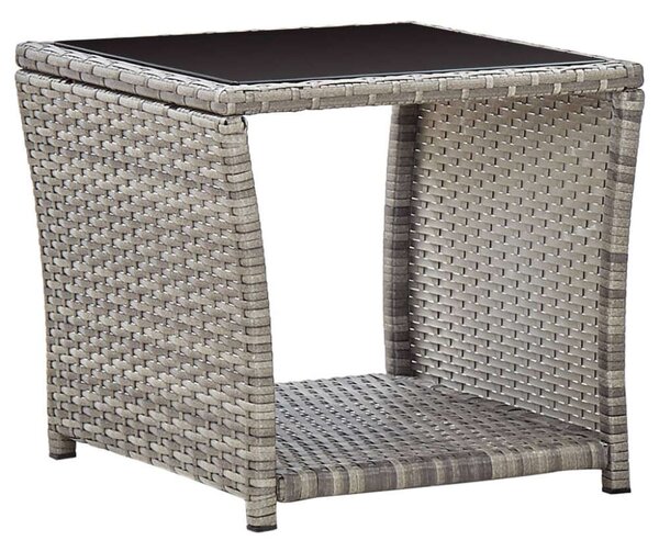 Polyrattan Kerti Ülőgarnitúra - 3 részes - Szürke