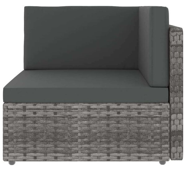 9 részes szürke polyrattan kerti ülőgarnitúra párnákkal