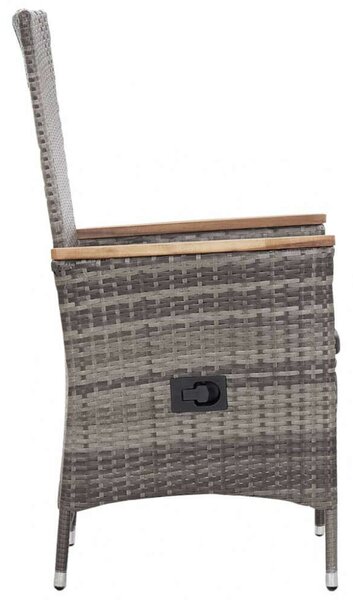 Polyrattan Kerti Ülőgarnitúra - 3 részes - Szürke