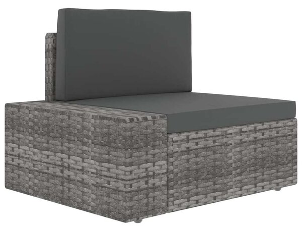 9 részes szürke polyrattan kerti ülőgarnitúra párnákkal