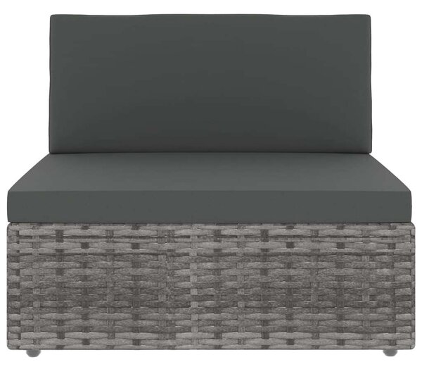 9 részes szürke polyrattan kerti ülőgarnitúra párnákkal