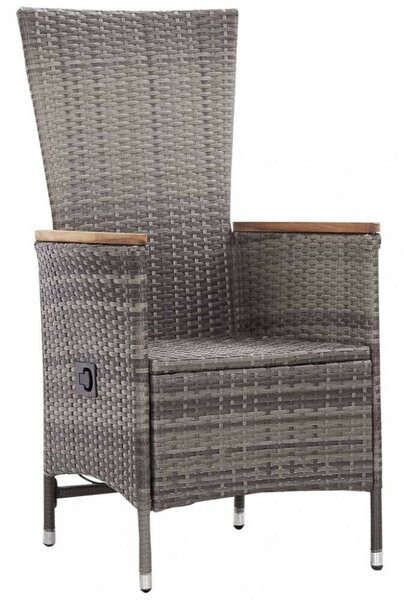 Polyrattan Kerti Ülőgarnitúra - 3 részes - Szürke