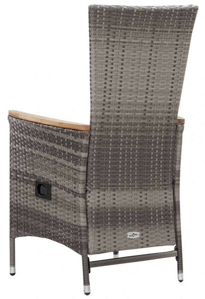 Polyrattan Kerti Ülőgarnitúra - 3 részes - Szürke