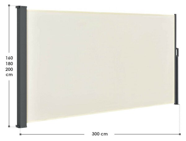 Dubai oldalsó napellenző kihúzható belátásgátló 300x180 cm bézs 25411