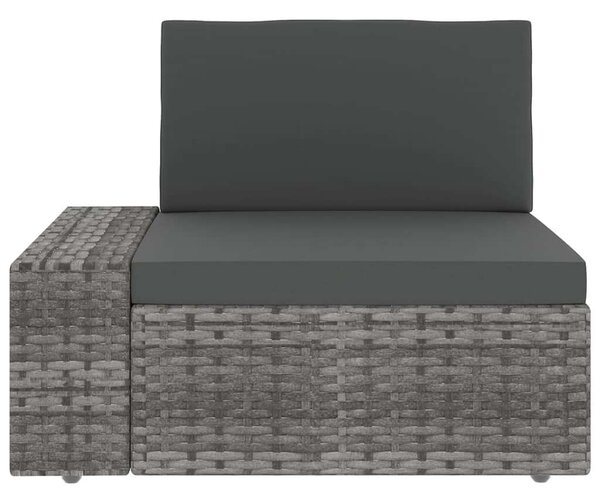 9 részes szürke polyrattan kerti ülőgarnitúra párnákkal