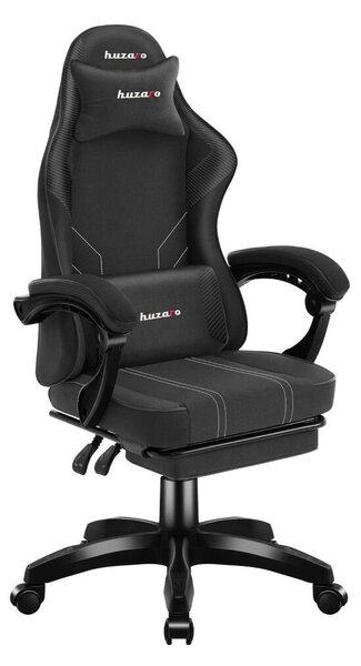 Gamer szék Space lábtartóval Carbon fekete