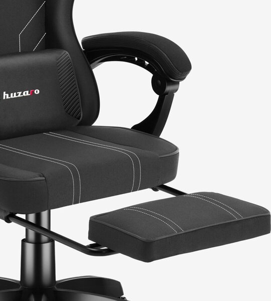 Gamer szék Space lábtartóval Carbon fekete