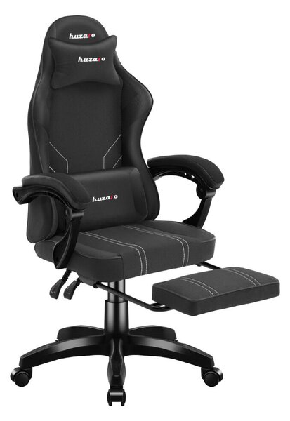 Gamer szék Space lábtartóval Carbon fekete