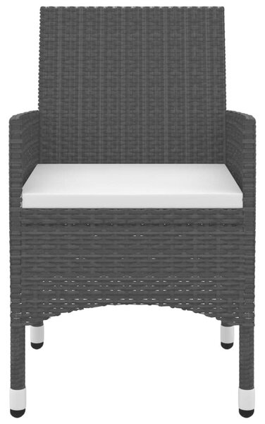 Polyrattan Kerti Étkezőgarnitúra - 9 részes - Fekete