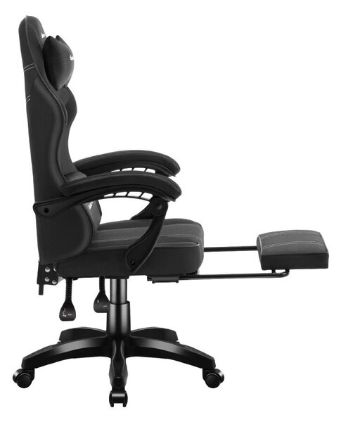 Gamer szék Space lábtartóval Carbon fekete