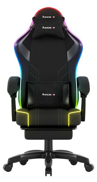 Gamer szék Space RGB lábtartóval fekete