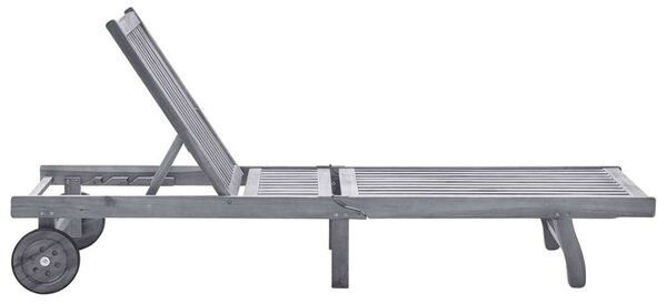 VidaXL Akácfa Napozóágy - 200cm - Szürke