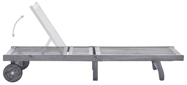 VidaXL Akácfa Napozóágy - 200cm, Szürke