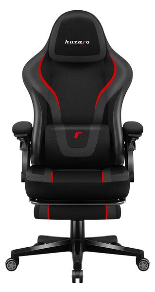 Gamer szék, szövet, lábtortóva, carbon, fekete