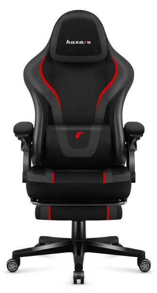 Gamer szék, szövet, lábtortóva, carbon, fekete