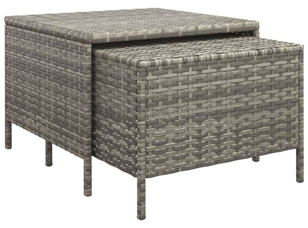 Polyrattan Kerti Ülőgarnitúra - 4 részes - Szürke