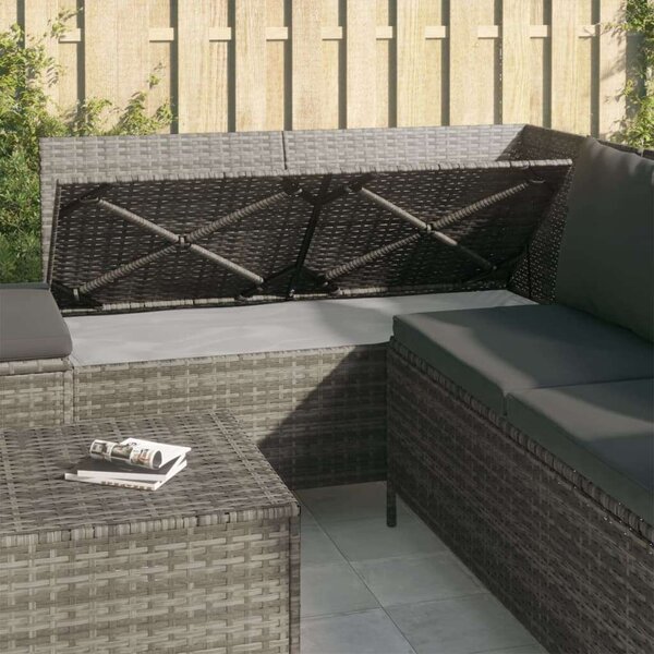 Polyrattan Kerti Ülőgarnitúra - 4 részes - Szürke