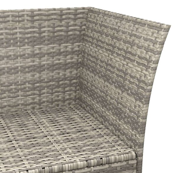 Polyrattan Kerti Ülőgarnitúra - 4 részes - Szürke