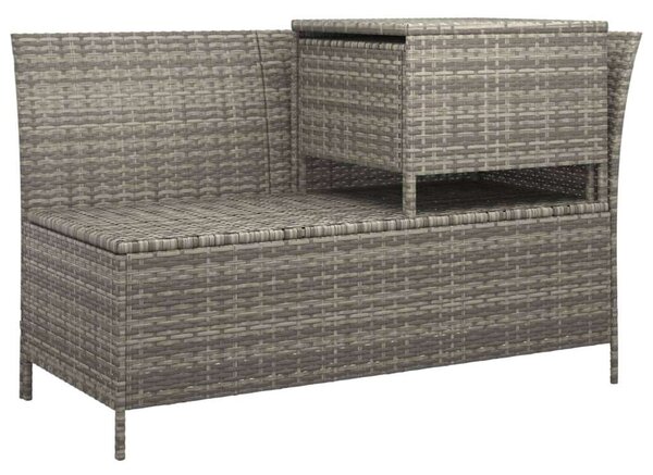 Polyrattan Kerti Ülőgarnitúra - 4 részes - Szürke