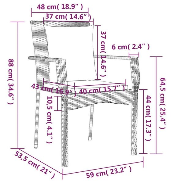 Kertbútor - Polyrattan Étkezőgarnitúra - 8 Személyes - Fekete