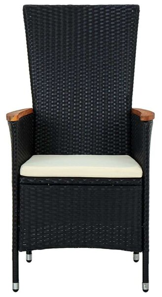VidaXL Polyrattan Kerti Étkezőgarnitúra - 7 részes - Fekete