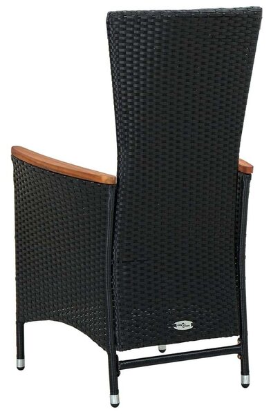VidaXL Polyrattan Kerti Étkezőgarnitúra - 7 részes - Fekete