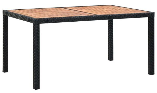 VidaXL Polyrattan Kerti Étkezőgarnitúra - 7 részes - Fekete