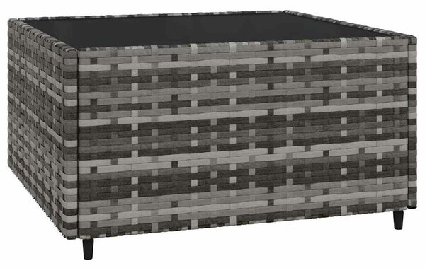 Polyrattan Kerti Ülőgarnitúra - 3 részes - Szürke