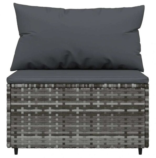 Polyrattan Kerti Ülőgarnitúra - 3 részes - Szürke