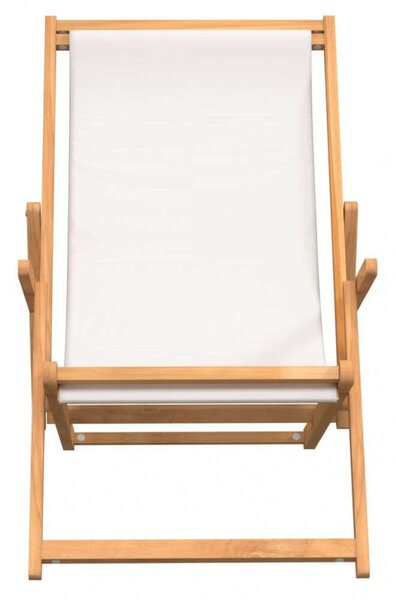 Krémszínű tömör tíkfa összecsukható strandszék