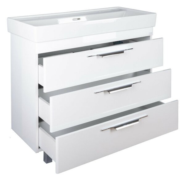 TMP TRIO 100D álló fürdőszobabútor - CeraStyle SHARP - 37600 DUPLA csaplyukas mosdóval - 100 x 48 cm