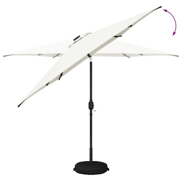 VidaXL Kerti napernyő LED világítással és talppal 300 x 300 cm
