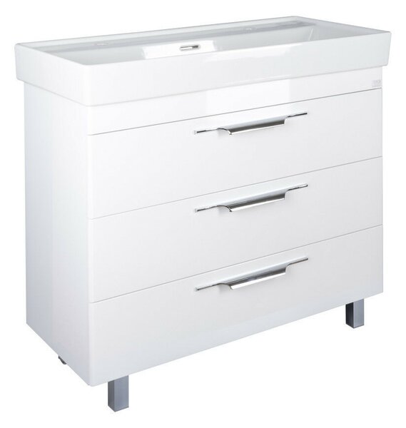 TMP TRIO 100D álló fürdőszobabútor - CeraStyle SHARP - 37600 DUPLA csaplyukas mosdóval - 100 x 48 cm