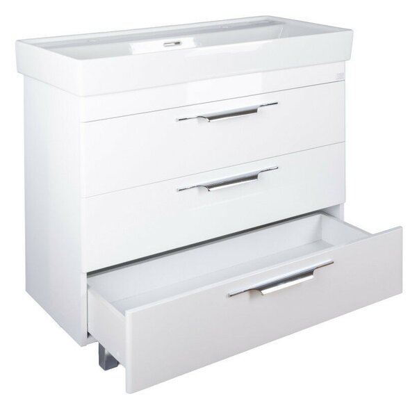 TMP TRIO 100D álló fürdőszobabútor - CeraStyle SHARP - 37600 DUPLA csaplyukas mosdóval - 100 x 48 cm