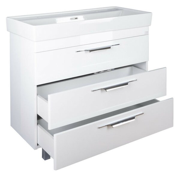 TMP TRIO 100D álló fürdőszobabútor - CeraStyle SHARP - 37600 DUPLA csaplyukas mosdóval - 100 x 48 cm
