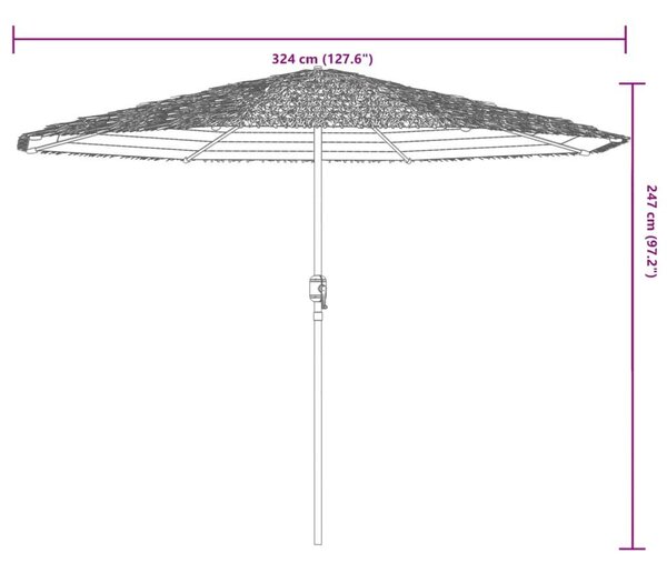 VidaXL Kerti Napernyő - Zöld - 324cm
