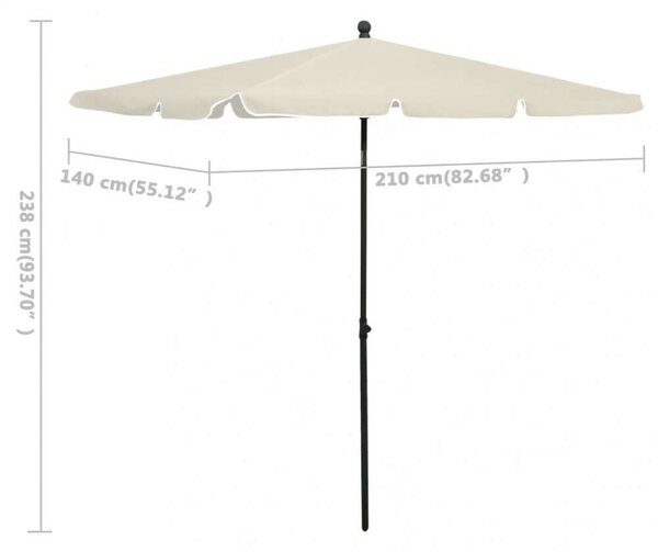 VidaXL Napernyő - Kert - 210x140cm