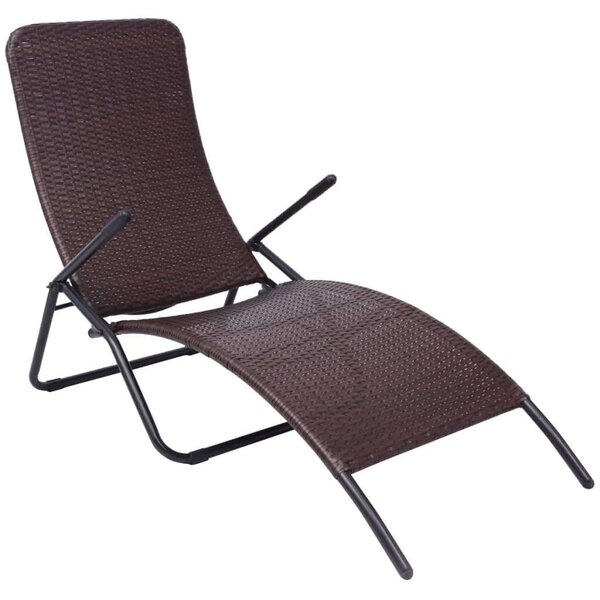 VidaXL Napozóágy - Barna - Összecsukható - 147cm