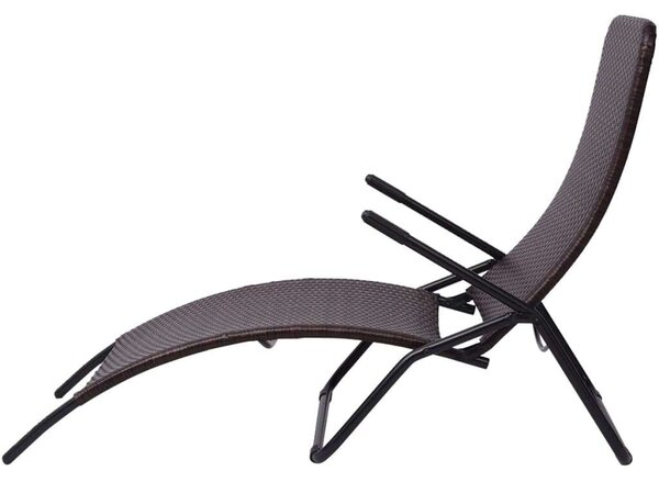 VidaXL Napozóágy - Barna - Összecsukható - 147cm