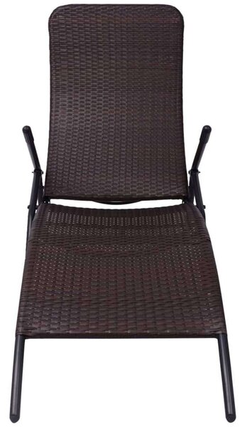 VidaXL Napozóágy - Barna - Összecsukható - 147cm