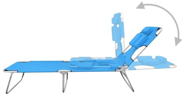 VidaXL Napozóágy - Összecsukható - 189cm - Türkizkék