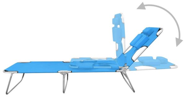 VidaXL Napozóágy - Összecsukható - 189cm - Türkizkék