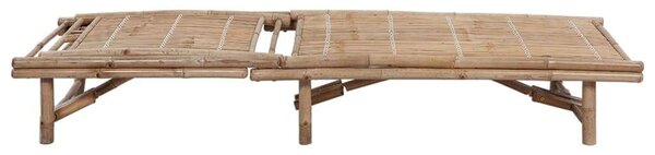 VidaXL Bambusz Napozóágy - Piros Párnával - 200cm